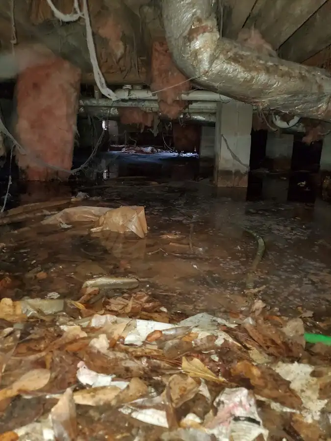 Crawl space flood assessment for Commercial Water Damage Restoration in Cheshire